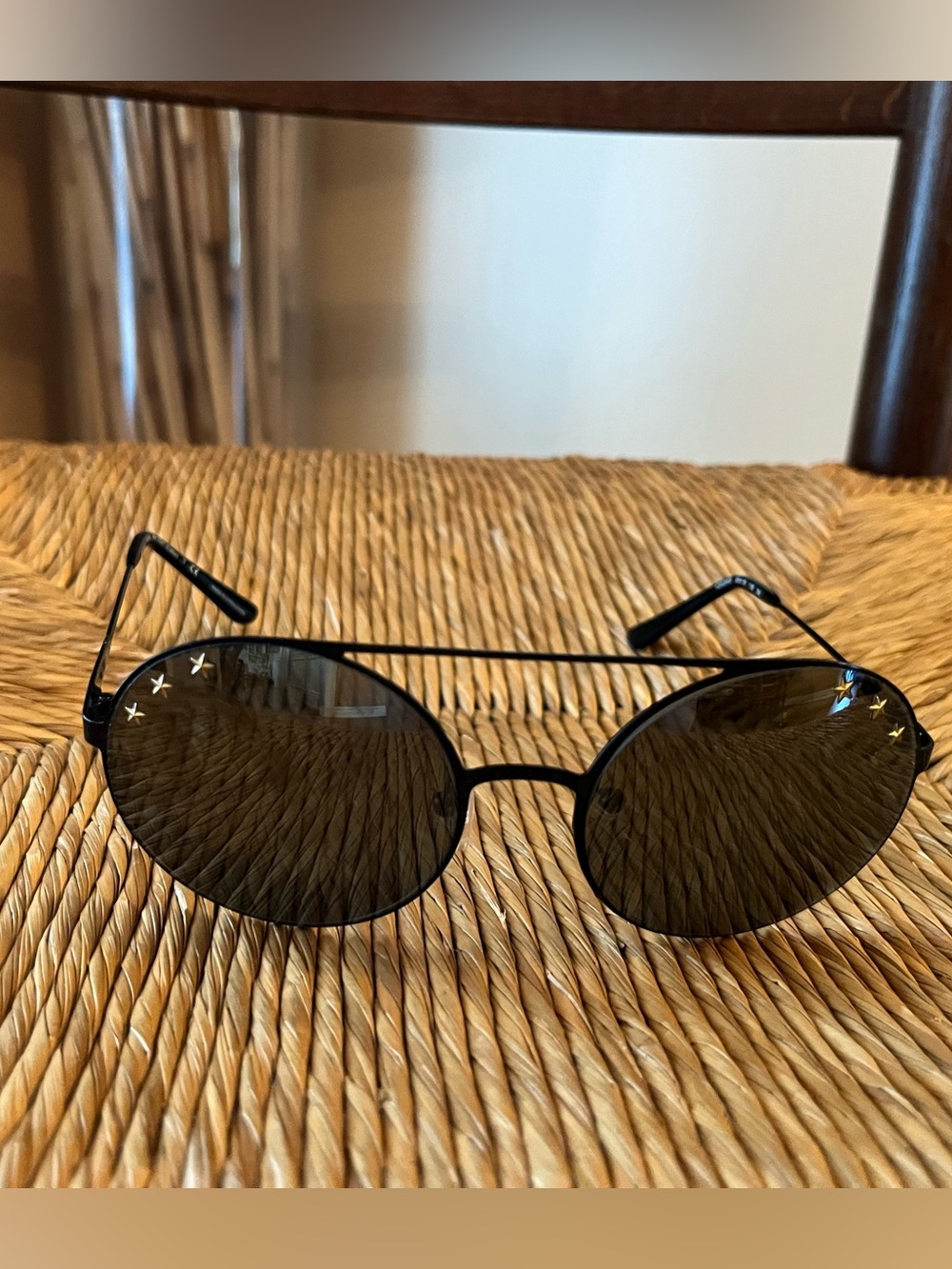 Michael Kors Cabo Black Round Star Aviator Sunglasses MK1027